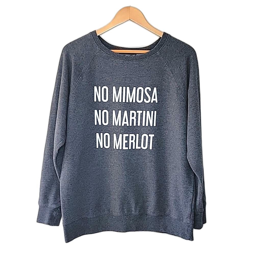 A PEA IN THE POD Maternity Long Sleeve Sweatshirt Top M No Mimosa Martini Merlot